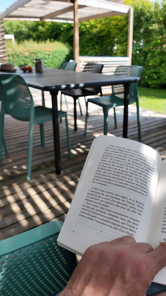 Reading time on a terrace